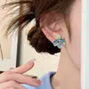 Pendientes de Hojas Asimétricas con Goteo de Aceite Esmaltado Perla para Mujer Estilo Francés Retro Personalizado Diseño de Nicho Pendientes de Diamante de Flash Circonita