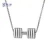 Nueva Cadena de Collar con Letras de Mancuernas para Hombres Principiantes Fitness Regalo del Día del Padre diy Nombre de Familia Suministro de Fábrica