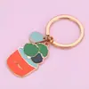 Llavero de anillo de cachorro lindo estilo coreano creativo planta suculenta llavero metal estudiante colgante de dibujos animados
