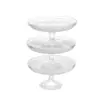 Decoración del Hogar de Moda Plato de Fruta en Relieve Plato Alto para Postre y Pastel Estilo Europeo Plato de Fruta de Vidrio de Cristal Adorno de Decoración para Regalo