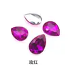 Rhinestones Brillantes con Forma Irregular de Gota de Agua y Base Puntiaguda, Rhinestones de Vidrio para Fundas de Teléfono, Accesorios de Manualidades, Rhinestones de Gota de Agua Morados Electroplateados
