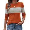Ropa de mujer transfronteriza de Europa y Estados Unidos 2024 otoño e invierno Amazon TIKTOK estación independiente explosiones camiseta holgada casual a juego de colores para mujer