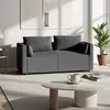 Sofá de Cuero Lavable de Lujo Ligero Nórdico para Rasguños de Gato Ropa Tienda Modelo de Celebridad de Internet para Tres o Cuatro Personas Apartamento Pequeño Alquiler Dormitorio