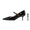 588-8 Zapatos de Tacón Alto Stiletto Sexy de Punta Fina, Boca Baja Femenina Profesionales de Trabajo para el Trayecto al Trabajo, Zapatos de Dama de Honor para Mujer