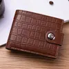 Nueva Cartera Corta Transfronteriza para Hombre Moda de Negocios Billetera para Monedas Múltiples Ranuras para Tarjetas Hebilla de Succión Cremallera Cartera para Hombre Venta al por Mayor