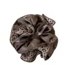 Elástico de Cabelo Scrunchie de Quatro Camadas com Estampa de Leopardo de Alta Qualidade Estilo Coreano para Rabo de Cavalo de Mulheres com Cabelo Grosso