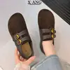 Sapatos femininos estilo Birkenstock em couro integral, novo modelo outono 2026, versáteis, com sola macia, confortáveis, sapatos femininos de um só cadarço não cansativos