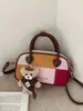 Bolso tipo cubo de alta gama con textura, color contrastante elegante, para mujer, nuevo en 2026, moda versátil, para ir al trabajo, bandolera, bolso pequeño