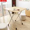Mesa Plegable para Uso Doméstico, Mesa de Comedor para Viviendas de Alquiler, Mesa Pequeña para Comer en Apartamentos de Alquiler, Dormitorio, Mesa Portátil para Exteriores, Mesa Cuadrada Simple para Montar Puestos