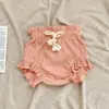 Pantalones Cortos de Punto con Cintura Floral Estilo Coreano para Bebés y Niños Pequeños, Pantalones Casuales Unisex con Cordón de Fondo Ancho, Pantalones Tipo Pan para Primavera y Verano