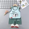 Ropa Infantil 2024 Verano Nuevo Traje Chaleco Infantil Algodón Puro Comercio Exterior Bebé Sin Mangas Shorts Estilo Coreano Ropa para Niños