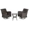 Silla Giratoria de Mimbre para Ocio en el Jardín Silla Giratoria Exterior Mesa y Silla Simples Impermeables Juego de Tres Piezas Mesa de Café para Terraza de Villa Silla con Respaldo