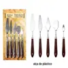 Conjunto de 5 Peças de Espátulas para Pintura a Óleo, Espátulas de Paleta de Arte em Aço Inoxidável, Espátulas de Textura para Tinta Acrílica e Guache, Raspadores de Pintura
