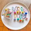 Elástico para Cabelo Colorido de Doce Alta Elasticidade Novo para Crianças Embalado Estilo Coreano Corda de Cabelo Elástico Infantil Atacado