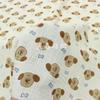 Tela para Ropa de Bebé de Algodón de Gasa Doble Capa con Estampado de Cachorros de Dibujos Animados