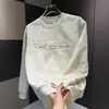 Marca de Moda Ins Estampado de Letras Top para Hombre Otoño 2025 Nuevo Cuello Redondo Moda Camiseta de Manga Larga Sudadera Casual Tie-Dye