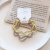 4 Pack Candy Color Wave Hair Rope Basic Hair Loop Head Rope Girl Cute Small Leather Case ins Tie Head Rubber Band Mulheres