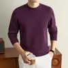 Suéteres de otoño e invierno para comercio electrónico transfronterizo, suéteres de punto, de color liso para el día a día, modernos jacquard de cuello redondo, suéteres cálidos para hombres jóvenes