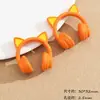 Auriculares con Orejas de Gato Dibujos Animados Cuentas Perforadas Pintura Acrílica Recubierta Cadena de Teléfono Pulsera Accesorios de Joyería DIY Materiales
