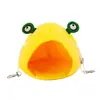 Nido de algodón para hámster, casa cálida de invierno para hámster dorado, diseño de rana de dibujos animados, se puede colgar, cama colgante para mascotas pequeñas