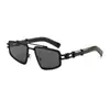 Gafas Kedun Doble Puente Metal Retro Gafas de Sol Punk de Gama Alta Gafas de Sol Versátiles de Moda para Fotografía Callejera