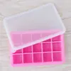 El Fabricante Recomienda Bandeja de Hielo de Silicona de Grado Platino con 15 Compartimentos y Tapa, Caja para Suplementos Alimenticios de Bebé, Molde para Cubitos de Hielo con 15 Compartimentos