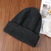 Venta al por mayor del fabricante Gorro Grueso de Doble Capa 100% Lana, Gorro de Lana Tejido Cálido con Ala Ancha, Color Sólido, Estilo Sencillo para Hombres y Mujeres