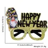 Gafas de Fieltro para Año Nuevo 2026 Decoración para Fiesta de Fin de Año Accesorios para Fotos Marco DIY de Gafas Negras No Tejidas
