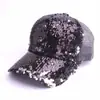 Boné de beisebol com lantejoulas de verão tendência boné moda transfronteiriça proteção solar externa boné de rede casual para senhoras chapéu de lantejoulas