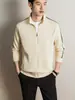 Chaqueta de Manga Larga Nueva para Hombre 2026, Nuevo Estilo Primavera y Otoño, Chaqueta Rayada de Cuello Alto Casual de Negocios Deportiva para Hombre de Mediana Edad