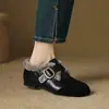 2026 Nuevos Zapatos Mary Jane de Felpa Cálidos Otoño/Invierno con Piel Zapatos Nuevos Birkenstock Punta Redonda Retro Zapatos Individuales Zapatos de Algodón