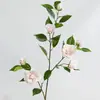 Camélia Artificial Camélia de Haste Longa Flor de Seda Decoração de Casa Design de Sala Modelo Floral Alta Qualidade Flor de Seda Gardênia
