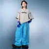 Conjunto de Fantasia de Performance Stage Loose Type Tendência Cool Hip Hop Dança de Rua Estilo Hip Hop Moda Dopamina Colorida