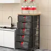 Estante de almacenamiento retráctil móvil para sala de estar, snacks y artículos varios, estante tipo carrito de múltiples capas de lujo ligero
