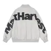 Chaqueta de béisbol bordada con parche de letras de marca china de moda para hombre y mujer, primavera y otoño, estilo americano, chaqueta bomber con cremallera de corte holgado
