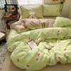 Grado A para Mamá y Bebé 100% Algodón Ultra Suave Antibacteriano Juego de Ropa de Cama Sábana Funda Nórdica Funda Doble Capa Gasa Dormitorio Tres Juego de 4 Piezas
