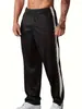 Pantalones Deportivos de Verano para Hombre Europeos y Americanos con Rayas Laterales, Holgados de Pierna Recta, Transpirables, Tallas Grandes, Deportivos Casuales, Transfronterizos, Largos