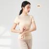 Camiseta de Treino Profissional de Ballet de Manga Longa roupas de dança étnica Top de treino slim fit gola alta em rede feminina adulta