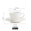 Xícara quadrada e pires criativos puro branco café xícara e pires simples cerâmica xícara e pires atacado com logotipo branco porcelana xícara presente