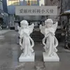 Lápida Estilo Europeo Mármol Blanco Estatua Pequeña Adorno Figura de Mármol Natural Escultura Decoración Hogar Exterior