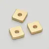 Peça Quadrada de Cobre 14K com Espaçador de Furo Médio Colar DIY Feito à Mão Contas Espaçadoras Quadradas Acessórios para Joias DIY Feitas à Mão com Contas