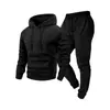 Conjunto de Dos Piezas para Hombre de 250g, Sudadera con Capucha Deportiva de Color Sólido de Moda Transfronteriza, Sudadera con Capucha y Pantalones de Chándal para Hombre