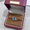 Anel Ajustável de Prata 925 Banhado a Platina com Topázio Natural Inlaid - Coleção Primavera 2025 - Luxo Leve - 6*8mm