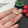 Pingente de Natal Misturado 50 Ligas Gota de Óleo DIY Alce Sino Boneco de Neve Bengala Pulseira Brincos Acessórios