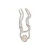 Collar de Flor de Zirconia Francesa con Perla, Cadena de Suéter Apilable Retro de Lujo Ligero, Collar Versátil Elegante y de Alta Gama