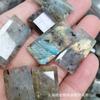 Colgante de corte de esquina de disco duro rectangular de ágata de cristal natural, joyería de piedra semipreciosa hecha a mano, accesorios de joyería DIY al por mayor