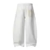 Calça de perna larga curva da moda para homens, calça de moletom de corte solto com design de botões coloridos e bordado de aplicação de estrela de cinco pontas, calça longa casual