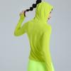 Roupas de Fitness Mulheres de manga comprida Correndo de secagem rápida Jaqueta com capuz Esportes respiráveis finos Top High Elastic Yoga Clothing para o verão