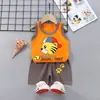 Ropa Infantil 2024 Verano Nuevo Traje Chaleco Infantil Algodón Puro Comercio Exterior Bebé Sin Mangas Shorts Estilo Coreano Ropa para Niños