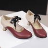 Zapatos de Cordones de Color Vintage para Mujer, Zapatos Nuevos de Tacón Alto, Zapatos para Mujer de Comercio Exterior Transfronterizo para X24100004
